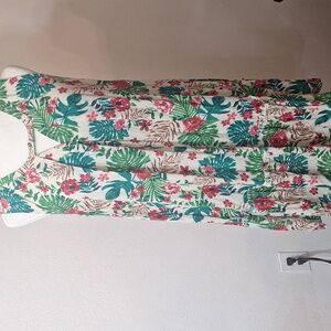 Umgee Floral Dress Lace Back Sleeveless Medium Boho Tropical Hawaiian D5112 M